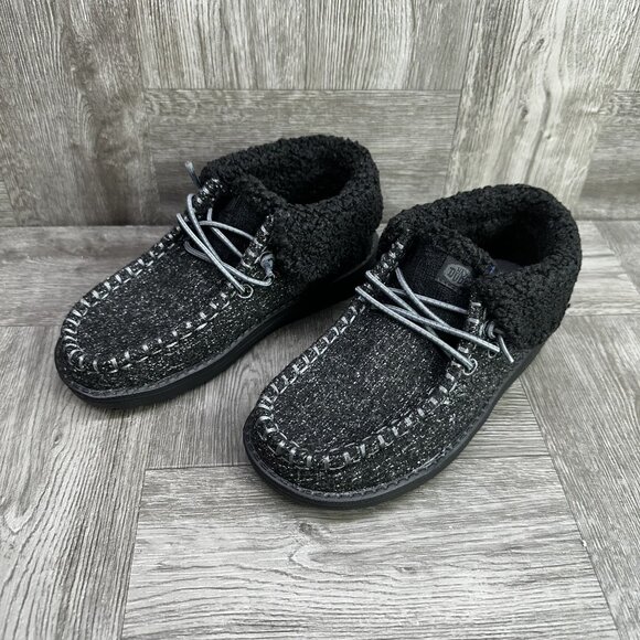 Hey Dude Wendy Fold Kids size 2 Brushed Cozy Slip On Shoes - Picture 3 of 8
